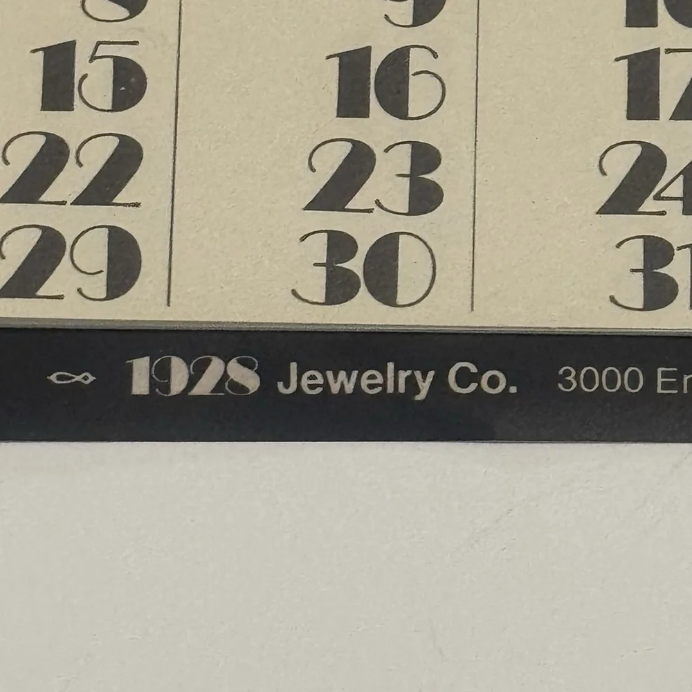 Vtg 1928 Calendar 12x18” Veiled Beauty Art Deco Printed By Jewelry Co Jan-Dec Pg